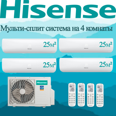 Мульти сплит-система Hisense AMW4-36U4RAA / AMS-09UW4RMRKB00 на 4 комнаты